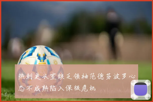 热刺更衣室缺乏领袖范德芬波罗心态不成熟陷入保级危机